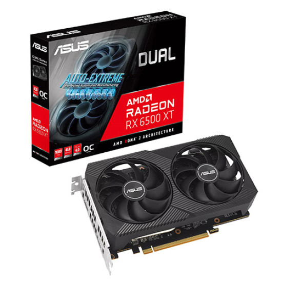 Asus Dual Radeon RX 6500 XT V2 OC Edition 4GB GDDR6 (DUAL-RX6500XTO4GV2)