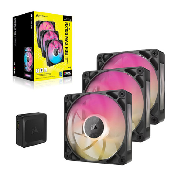 Corsair iCUE LINK RX120 MAX RGB 120mm PWM Thick Fans Starter Kit Black (CO-9051034-WW)