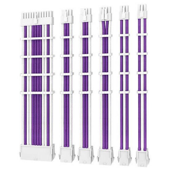 Antec Sleeved Extension PSU Cable Kit Purple-White (PSUSCW30-205-P-W)