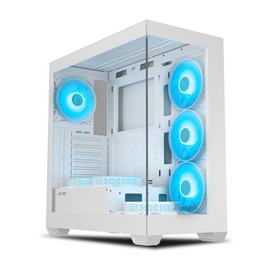 Ant Esports Crystal X7 ATX Computer Case with Type C White