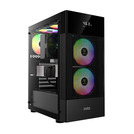 Gamdias AURA GC5 ARGB DIGITAL Display MESH ARGB Mid-Tower Case Black