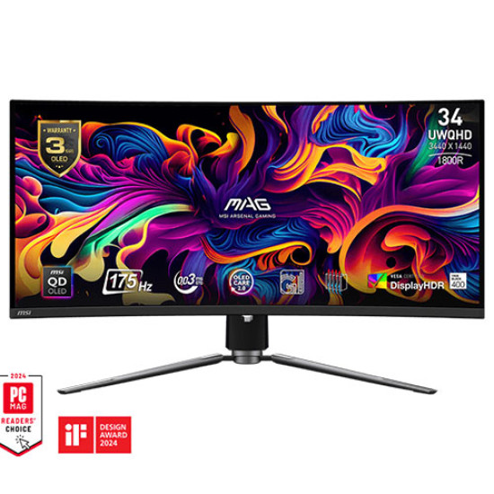 MSI MAG 341CQP QD-OLED 34 Inch Curved OLED Gaming Monitor