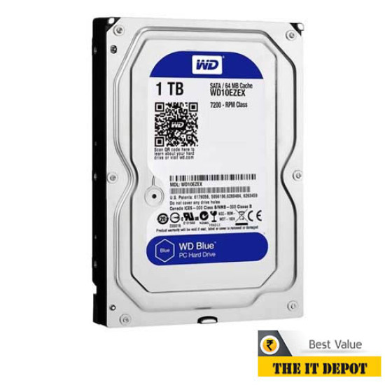 Western Digital Blue 1TB SATA Internal Desktop Hard Drive (WD10EZEX)