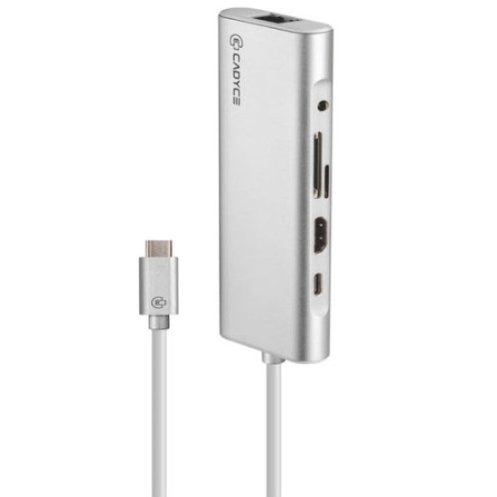 Cadyce CA-CXTDS USB-C Enhanced Travel Docking Station - Silver