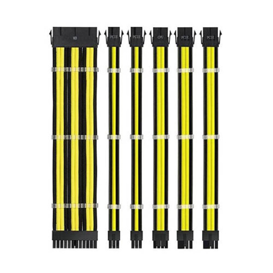 Ant Esports MODPRO Sleeve Cable Kit 30 CM Extension Cable (Yellow â€“ Black)