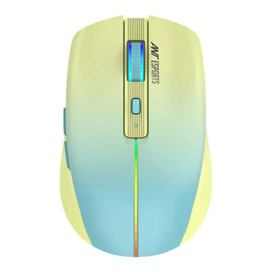 Ant Esports GM400W RGB Wireless Gaming Mouse (Dull Yellow - Aqua)