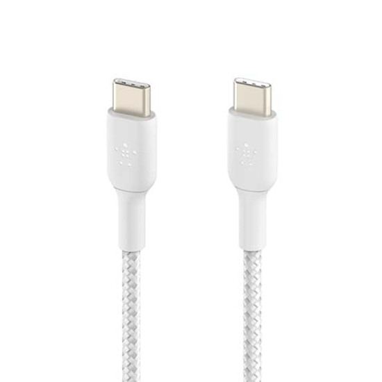 Belkin BOOST CHARGE 1m Braided USB-C to USB-C Cable - White (CAB004bt1MWH)