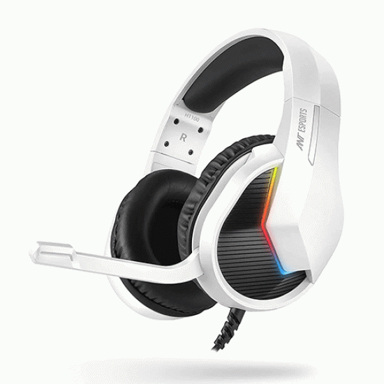 Ant Esports H1100 Pro RGB Wired Over-Ear Gaming Headset - White