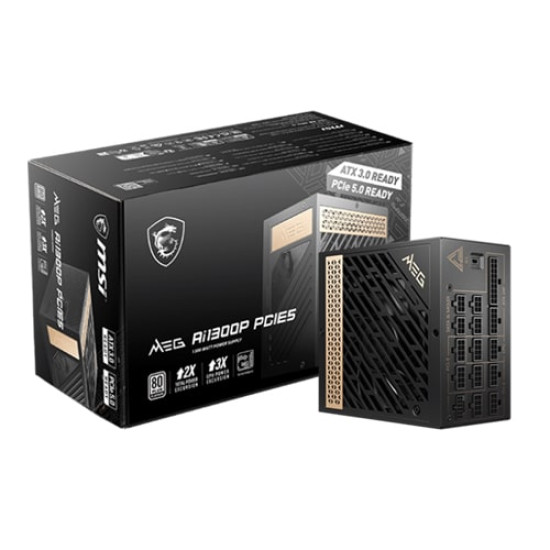 MSI MEG Ai1300P PCIe5 1300W 80 Plus Platinum Fully Modular  Power Supply