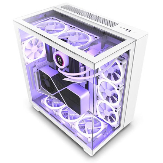 NZXT H9 Elite Premium Dual-Chamber Mid-Tower Airflow Case - White (CM-H91EW-01)