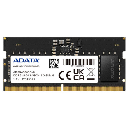 ADATA 8GB DDR5-4800 SODIMM Memory (AD5S48008G-S)